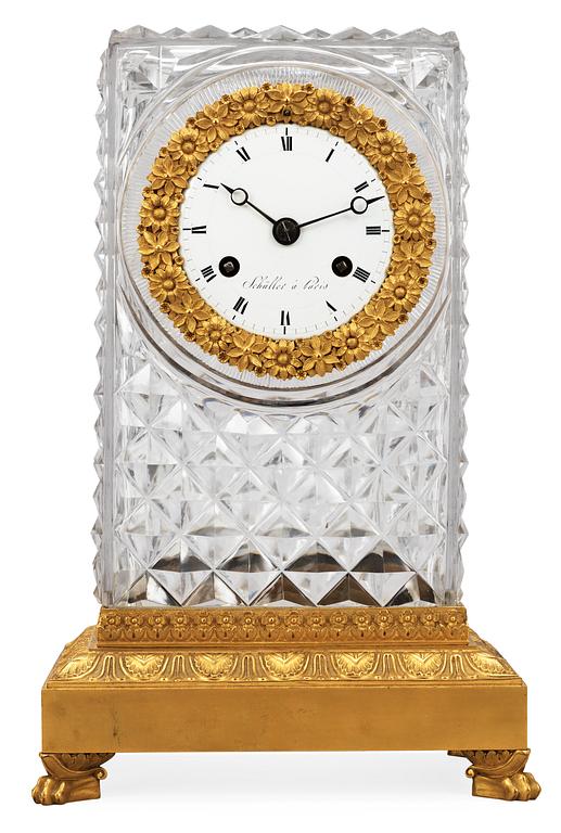 A French Empire early 19th century mantel clock by Schüller.