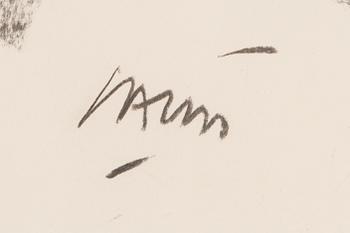 Jean-Louis Sauvat, mixed media on paper, signed.