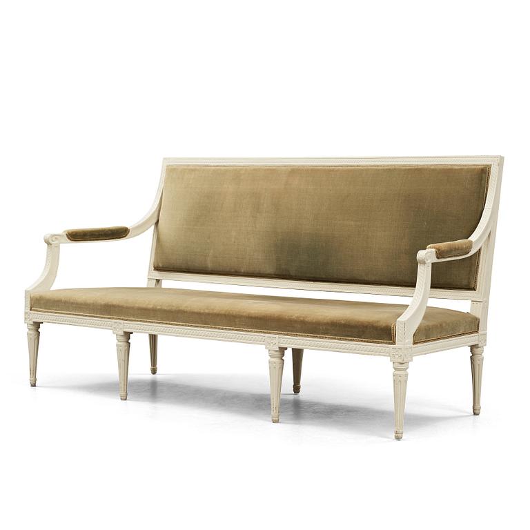 A Gustavian sofa by Johan Lindgren (master in Stockholm 1770-1800).