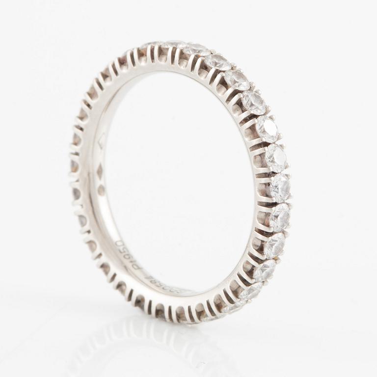 Cartier eternity ring in platinum with round brilliant-cut diamonds.