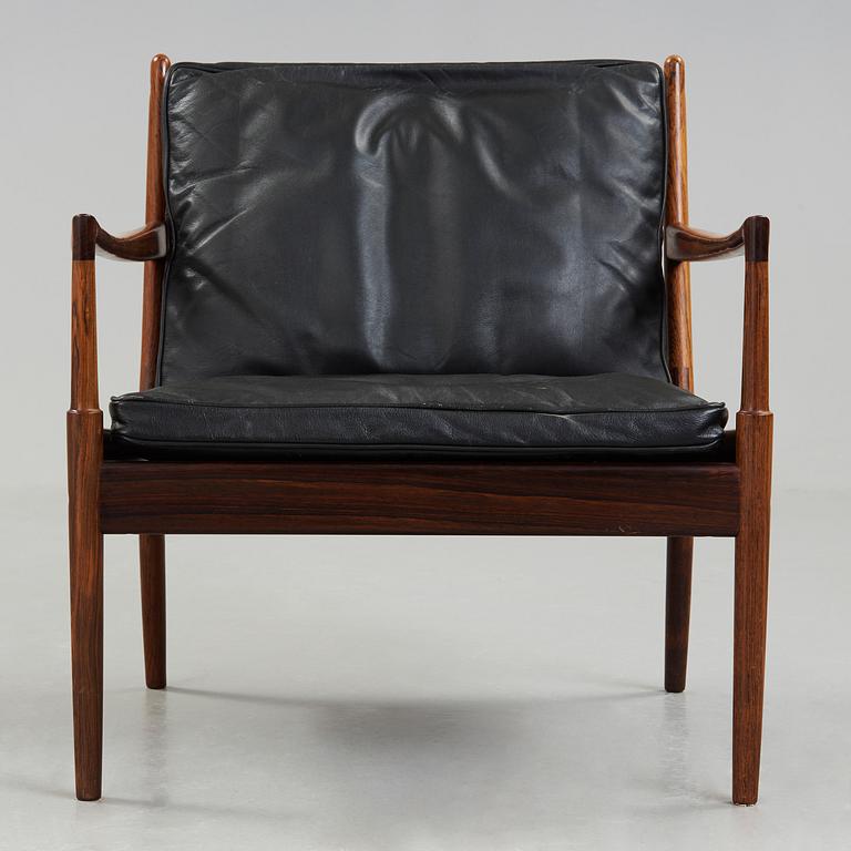 An Ib Kofod Larsen palisander 'Samsö' easy chair, OPE-möbler, Sweden 1960's.