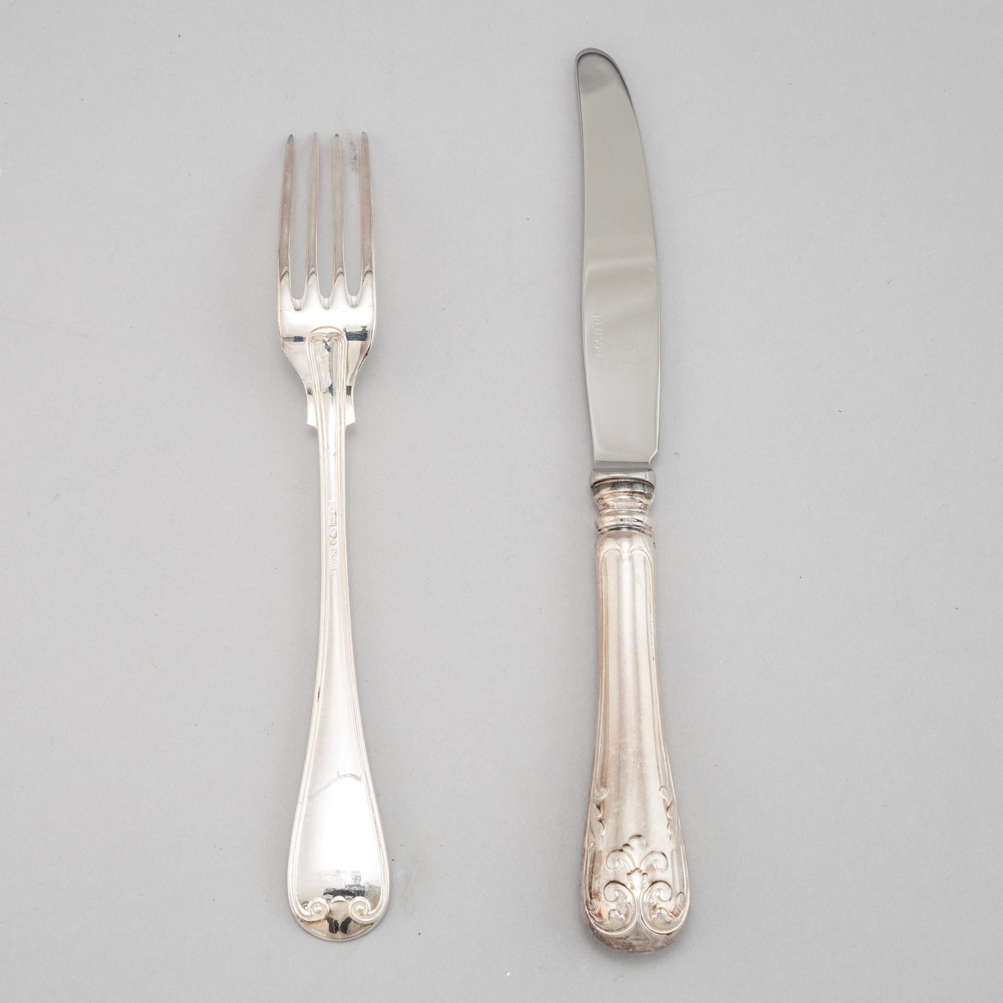 A 12 piece silver cutlery set, modell 'Gammal Fransk', mark of GAB, Eskilstuna.