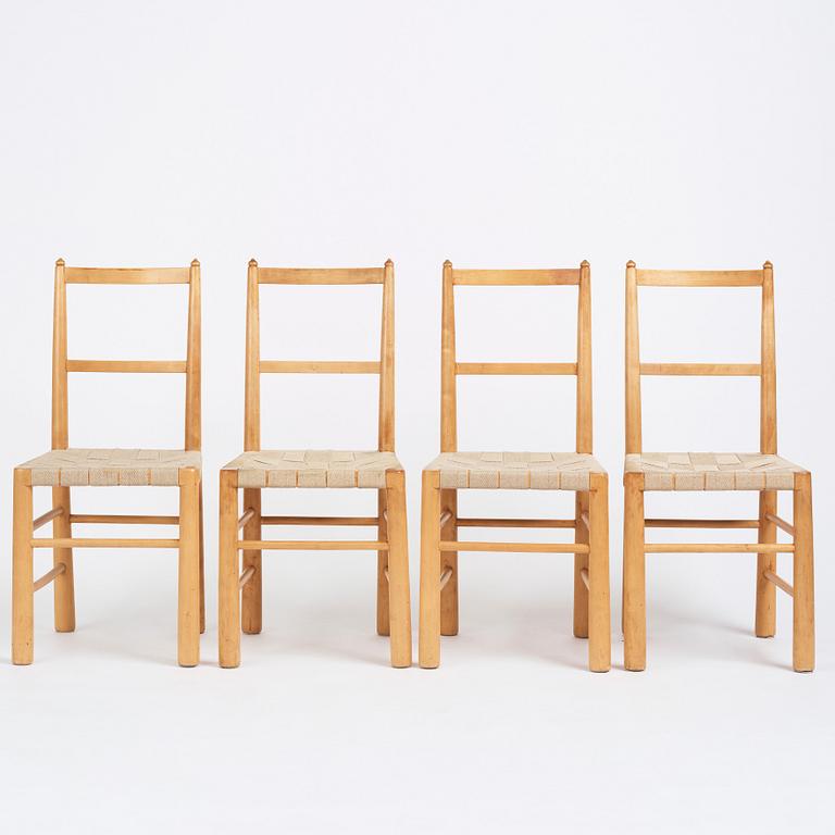 Gunnar Asplund, a set of four chairs for the Stockholm City Library, Nordiska Kompaniet ca 1928.