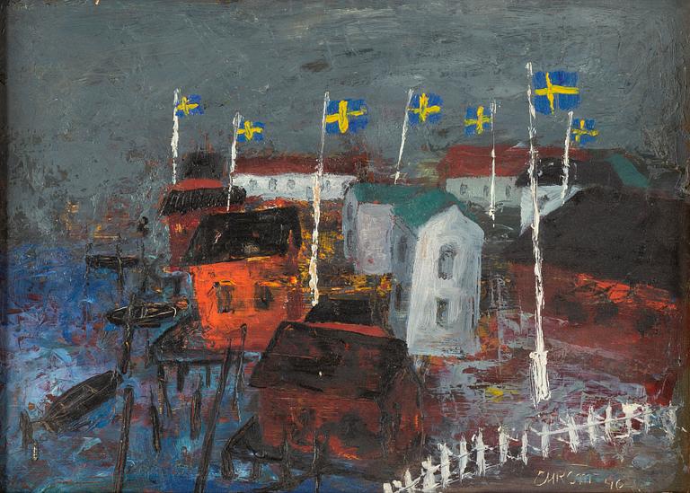 Christer Strömholm, oil on panel, signerad and dated -46.