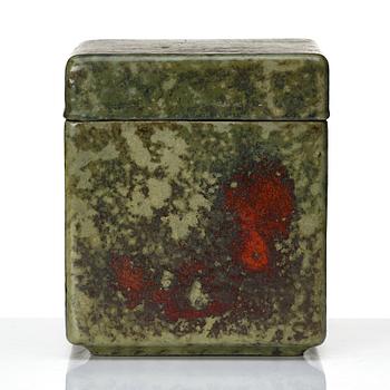 Hans Hedberg, a large faience box, Biot, France.