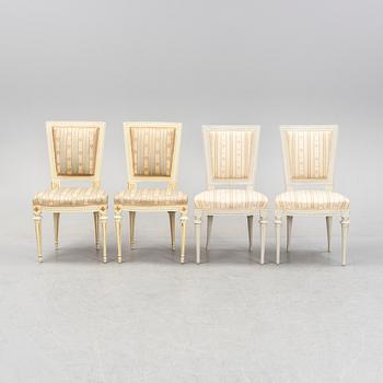 A set of four Gustavian chairs, second half of the 18th Century.