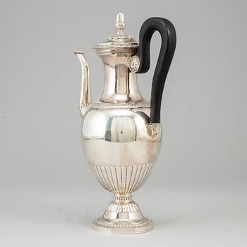 Adolf Zethelius, kaffekanna, silver, Stockholm 1830. Empire.