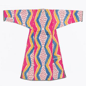 A woman’s Chapan, silk and cotton Ikat, Central Asia, 1880s.