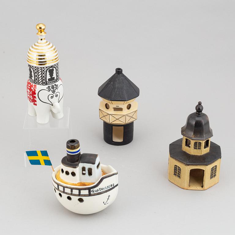 Lisa Larson, four stoneware figurines, K-Studion, Gustavsberg.