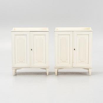 Bedside cabinets, a pair, Gustavian style, second half of the 20th century.