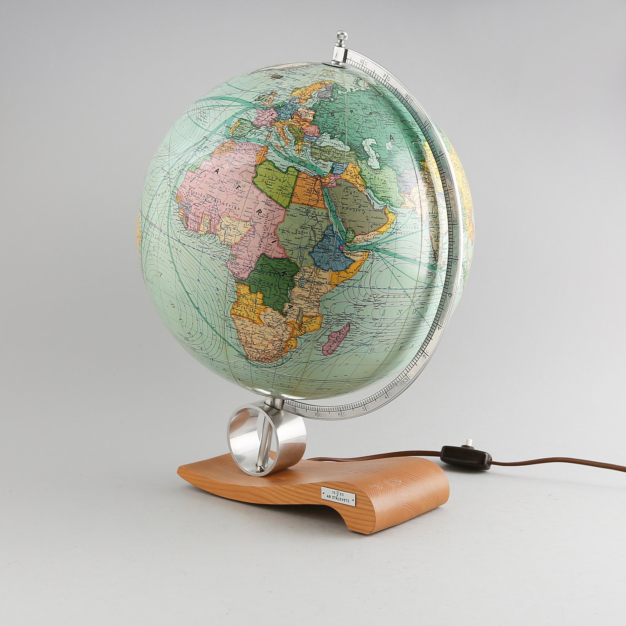 JORDGLOB, Politisk Jordglob, Flemmings Verlag, 1900-talets andra hälft.