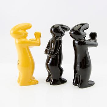 Osvald Cavandoli, three figurines "La Linea" for Cava.