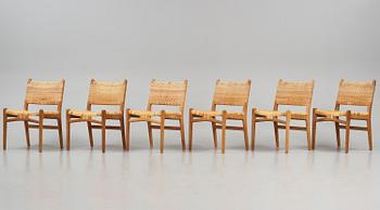 Hans J. Wegner, a set of six "CH31" chairs, Carl Hansen & Son, Denmark.