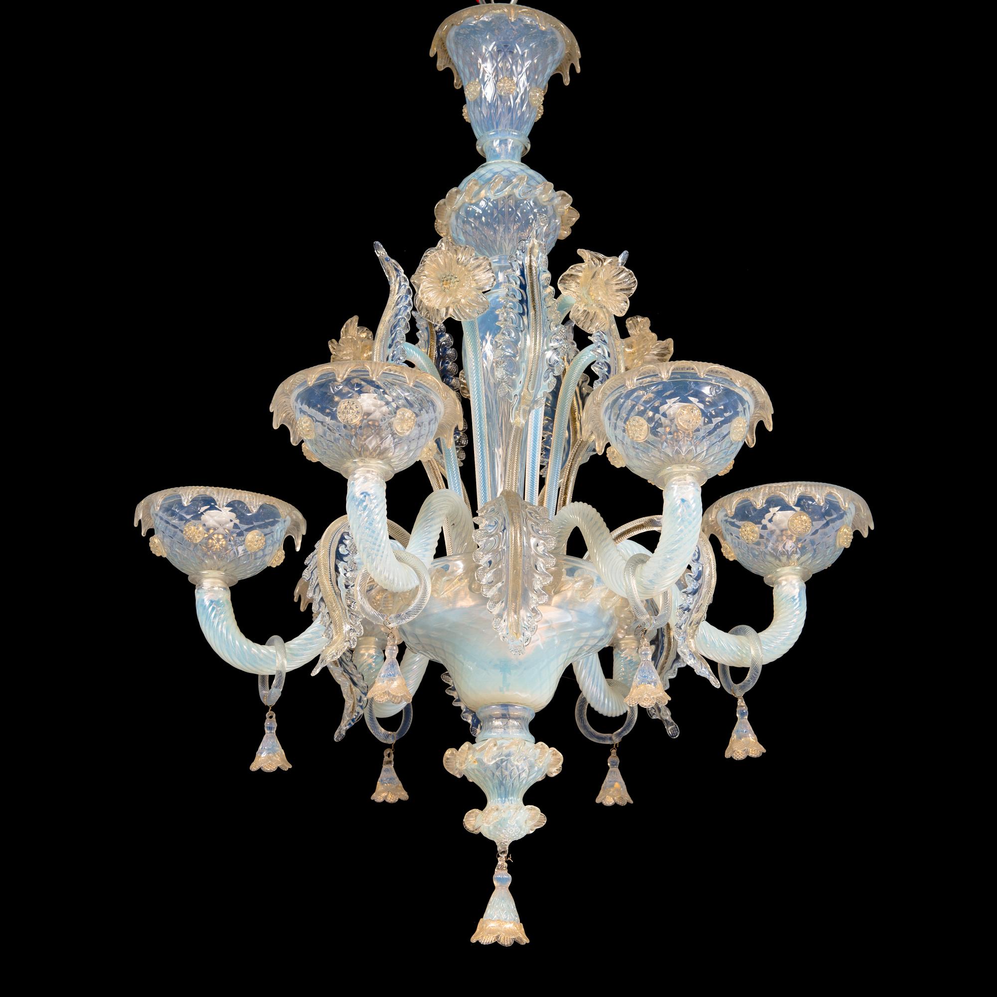 A mid-20th-century Murano glass chandelier.