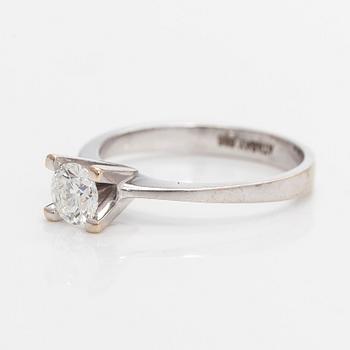 Ring, briljantslipad diamant, 14K vitguld.