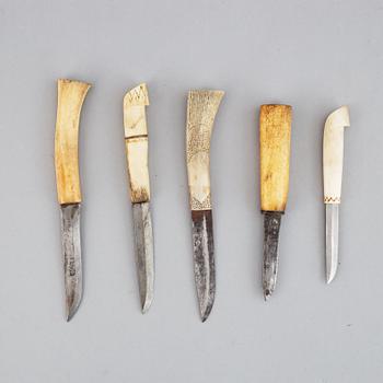 Five Sami knives.