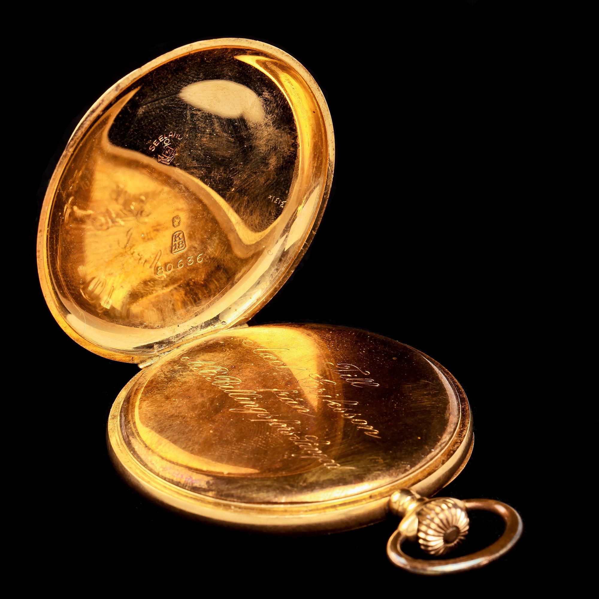 FICKUR, 18k guld, 1900-tal. Vikt 87 g.