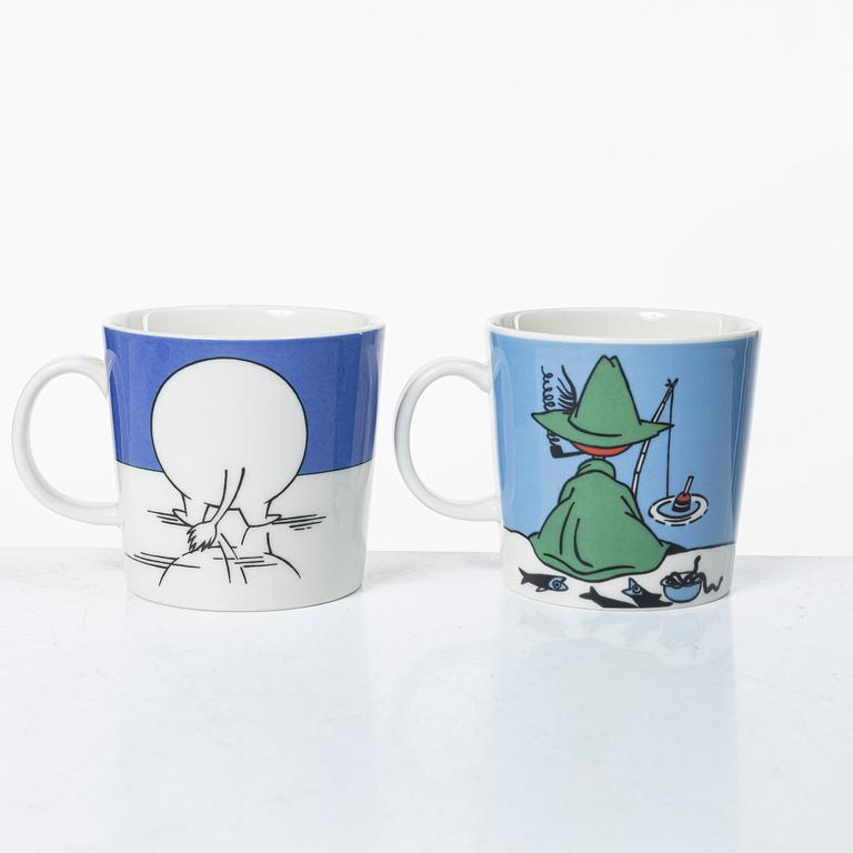 Arabia, 29 Moomin mugs, Finland.