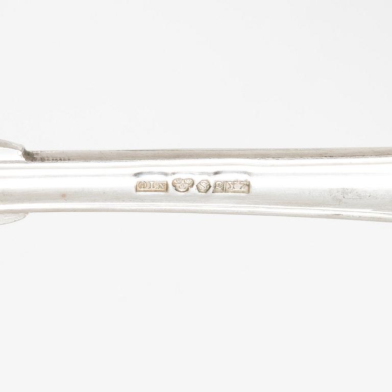 24 pieces of silver spoons, Swedish pointy model, by Otto Larsson, Landskrona, Sweden, 1925.
