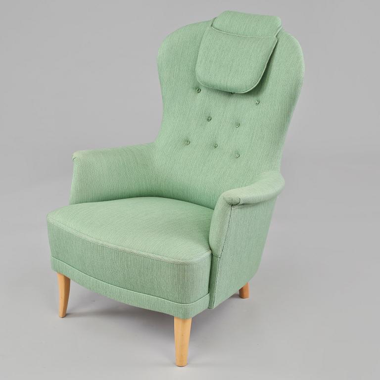 FÅTÖLJ, "Farmor", Carl Malmsten, O H Sjögrens Stoppmöbler, Tranås, 1900-talets andra hälft.