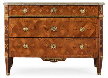 A Gustavian late 18th Century commode by J. Hultsten, not signed.