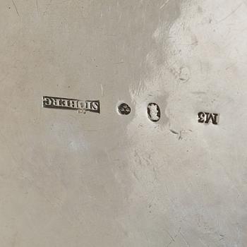 A Swedish silver sugar box, mark of Petter Adolf Sjöberg, Stockholm 1818.