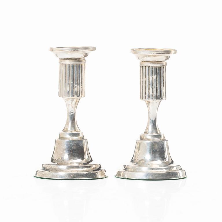 A Pair of Swedish silver candlesticks, mark of Magnus Ljungqvist, Kristianstad circa 1800.