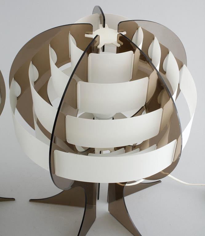 A pair of table lamps by Flemming Brylle and Preben Jacobsen, second half of the 20th century.