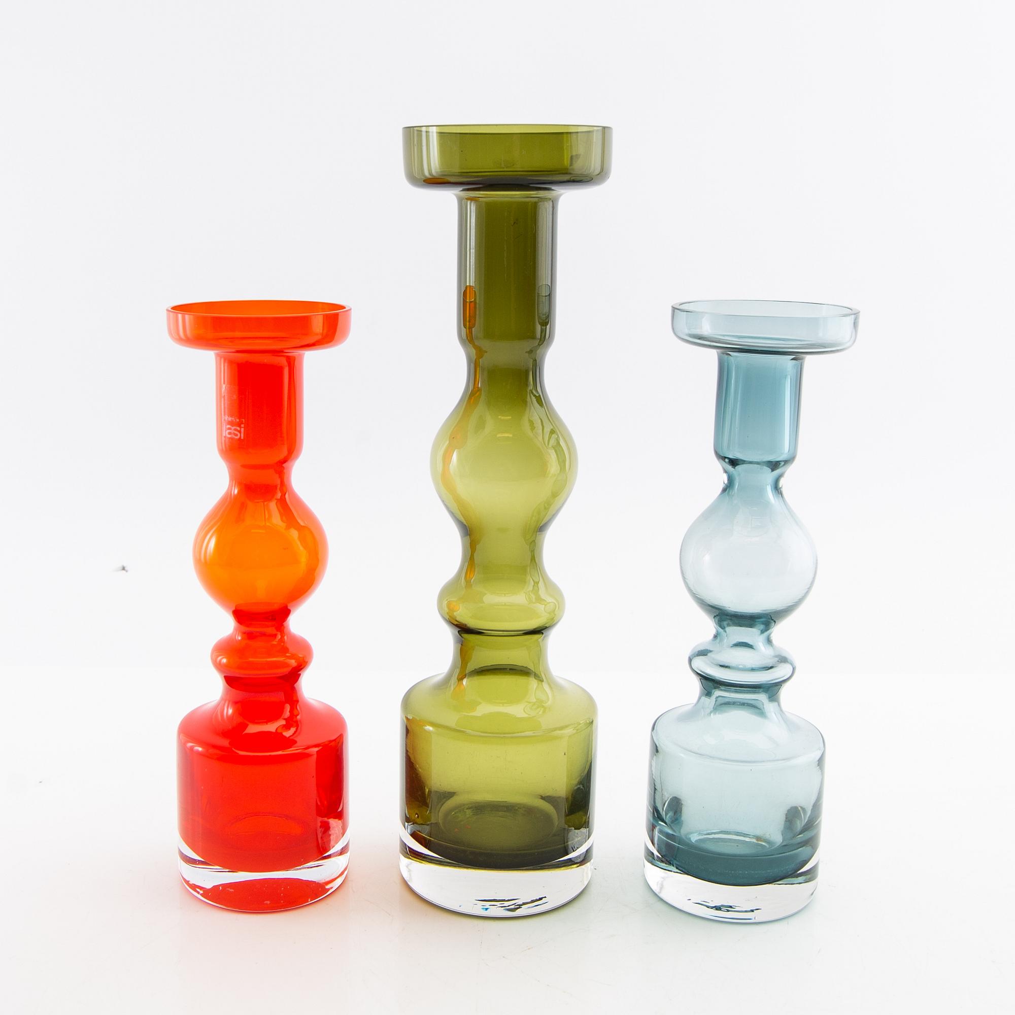 Nanny Still, vaser, 3 st, "Pompadour", Riihimäaen Lasi.