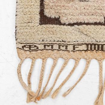 Märta Måås-Fjetterström, A 'Skvattram' carpet, knotted pile in relief, ca 365 x 228 cm, signed AB MMF.