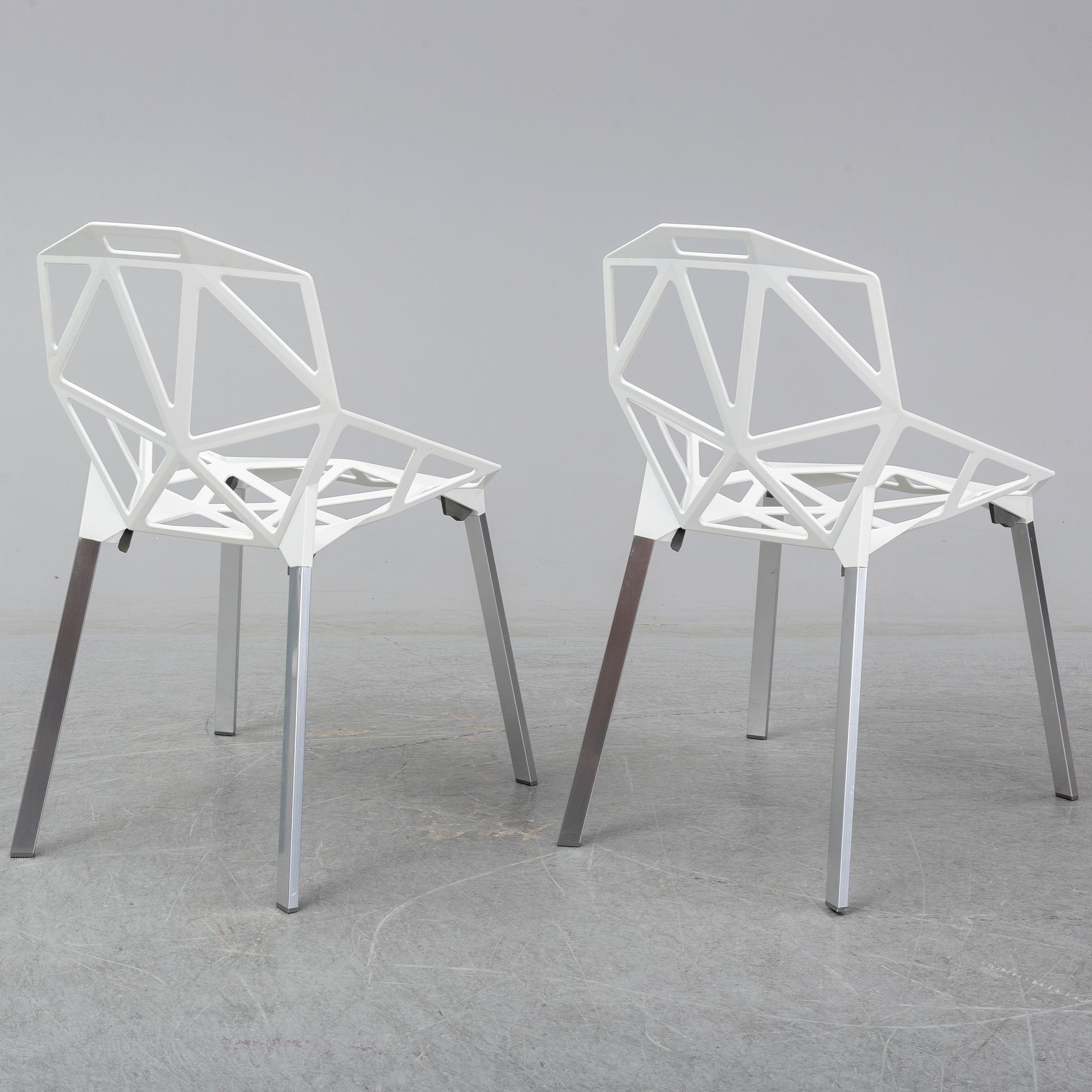 KONSTANTIN GRCIC, a pair of white aluminium "Chair one", Magis, Italien, 21st century.