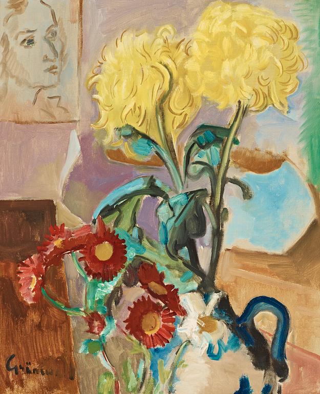 Isaac Grünewald, Still life with flowers.