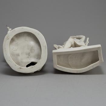 TWO PARIAN FIGURES, Rörstrand and Gustafsberg, ca 1900.