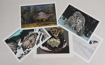 LIND FOLKE, litografier, 5 st.