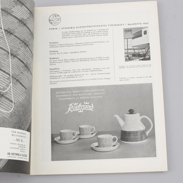121 parts of swedish magazine 'FORM', 1944-61.