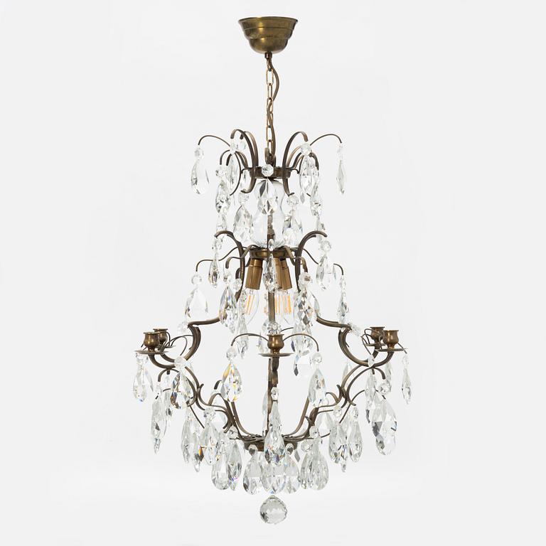 A rococo style chandelier, 20th Century.