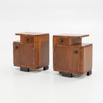 Nightstands, a pair, Art Deco, first half of the 20th century.