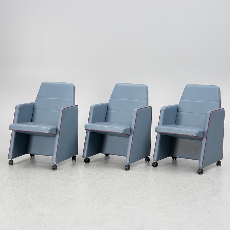 Three armchairs 1980s.