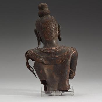 A copper figure fragment of a Buddhist deity, presumably Dollonor/inre Mongoliet, 18/19th Century.