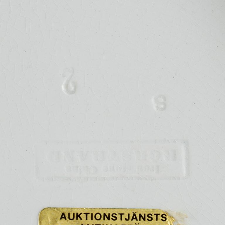 FISKFAT med insats, flintgods Rörstrand 1800-tal.