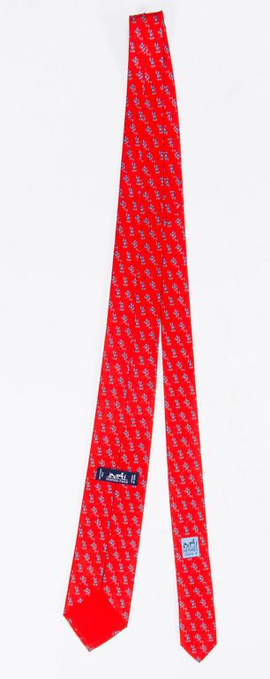 HERMÈS Two Twill Silk Ties.