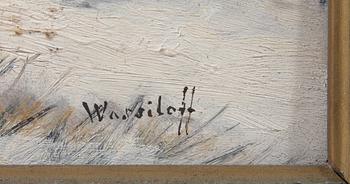 OKÄND KONSTNÄR, olja på pannå, 2 st, sign Wassiloff. Ryssland, 1900-talets senare hälft.