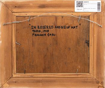 Francois Gall, "La jeune Eugénie au chapeau blanc et robe rouge, jardin du Luxembourg - Paris.".