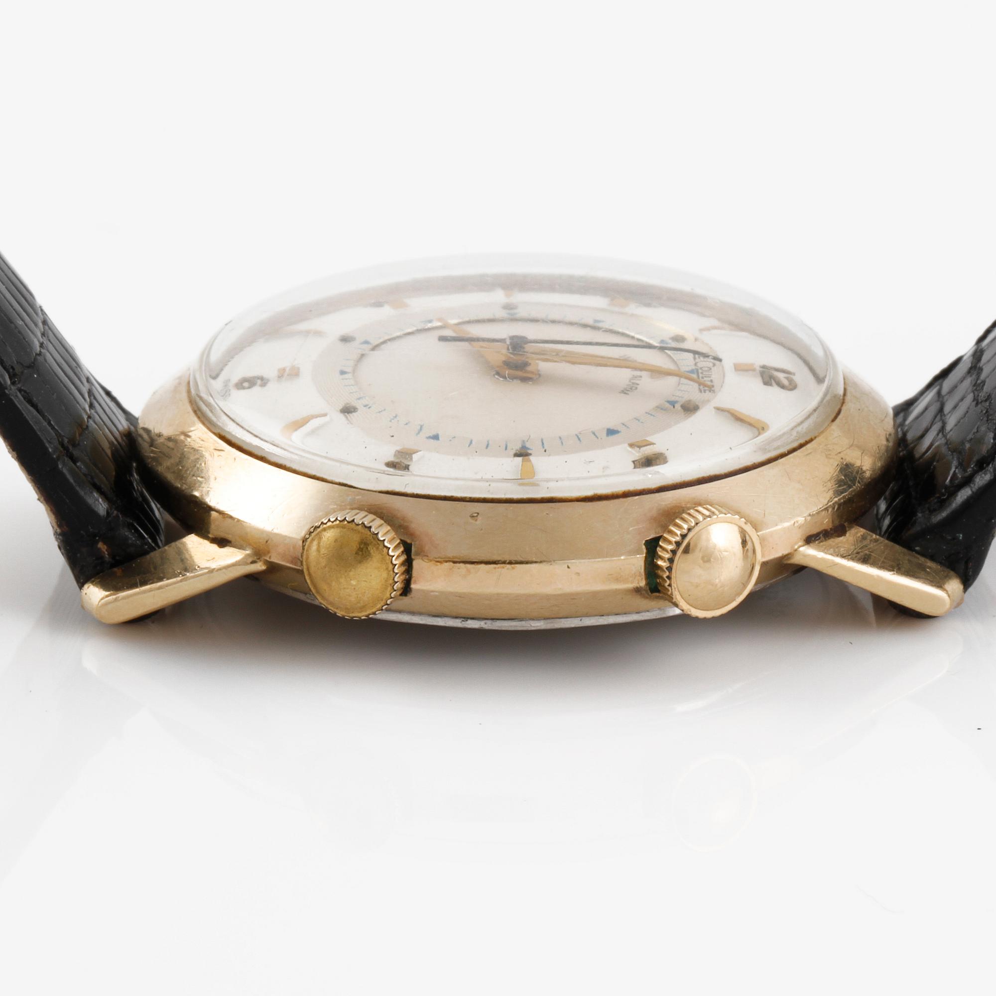 ARMBANDSUR, guld på stål med bakstycke i stål, Le Coultre.