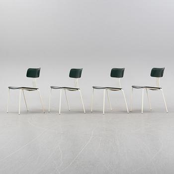 Sigurd Persson, a set of four '502' chairs, Åry Stålmöbler, Örsjö, circa 1970.