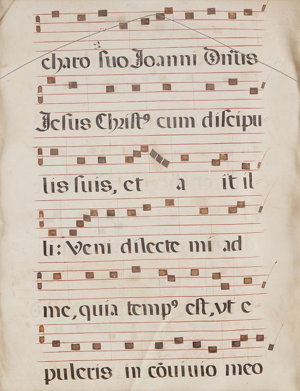 A vellum music sheet.