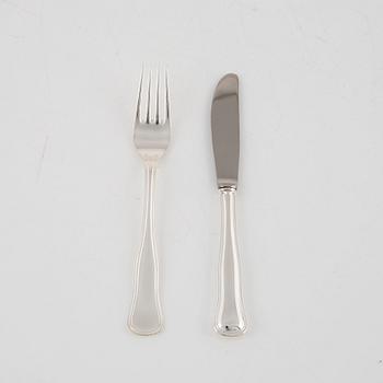 Smörgåsbestick, 24 delar, silver, modell Gammal Dansk, Cohr, Danmark samt med svensk importstämpel.