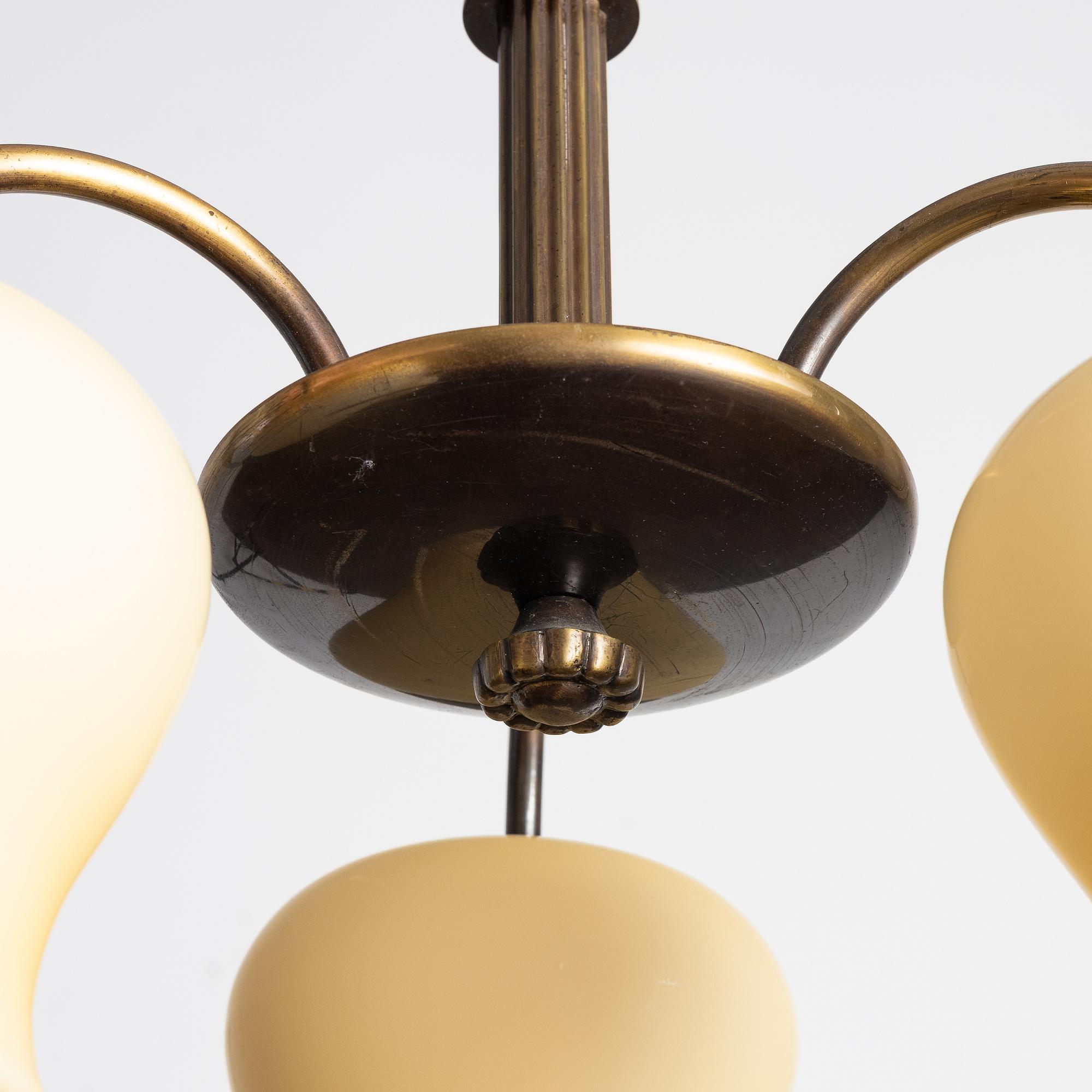 Ceiling lamp, model no. 780 Bröderna Malmström's Metal Goods Factory, 1940s.