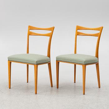 A dining table and four chairs, 1950s-60s.