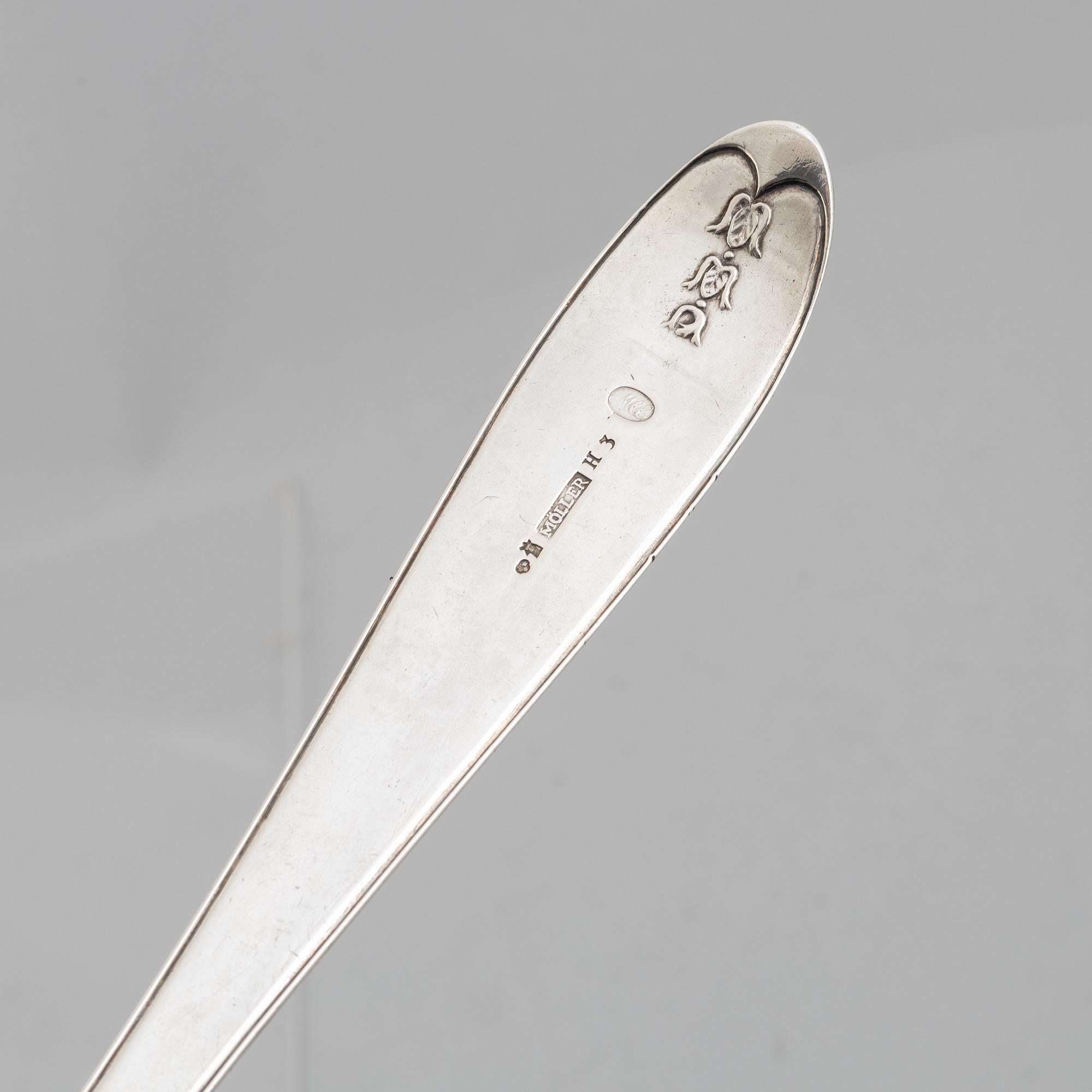 A Swedish silver soup ladle, mark of Jacob Möller, Malmö 1814.